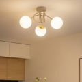 Brilagi - Opbouwkroonluchter MILO ECRU 3xE27/60W/230V beige/goud