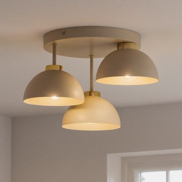 Brilagi - Opbouwkroonluchter MOON 3xE27/60W/230V beige/goud