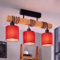 BRILAGI - Opbouwkroonluchter NUBILA 3xE27/60W/230V grenen/rood
