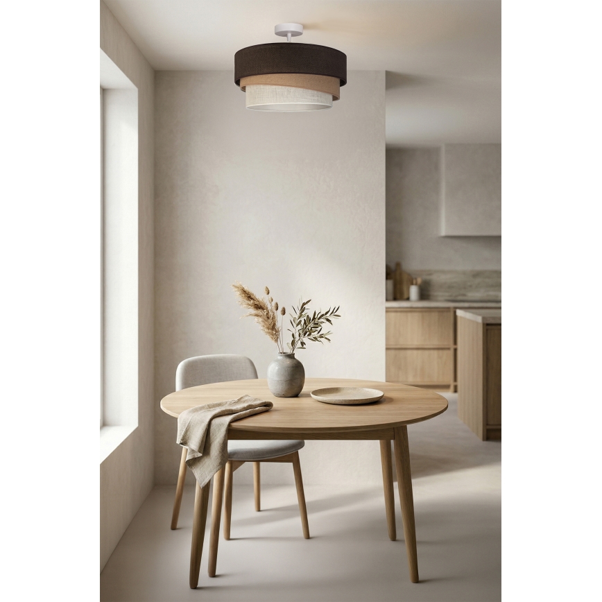 Brilagi - Opbouwkroonluchter TRIO 1xE27/60W/230V Ø 40 cm bruin/beige/wit