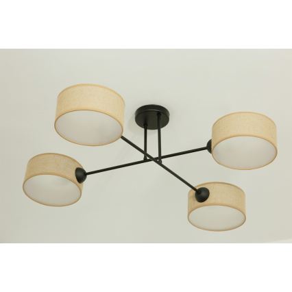 Brilagi - Opbouwkroonluchter VIRGO 4xE14/40W/230V beige/zwart