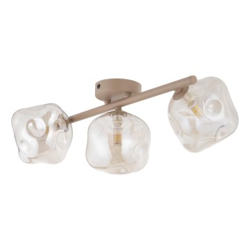 Brilagi - Opbouwkroonluchter VULCANO 3xG9/8W/230V beige/rookbeige