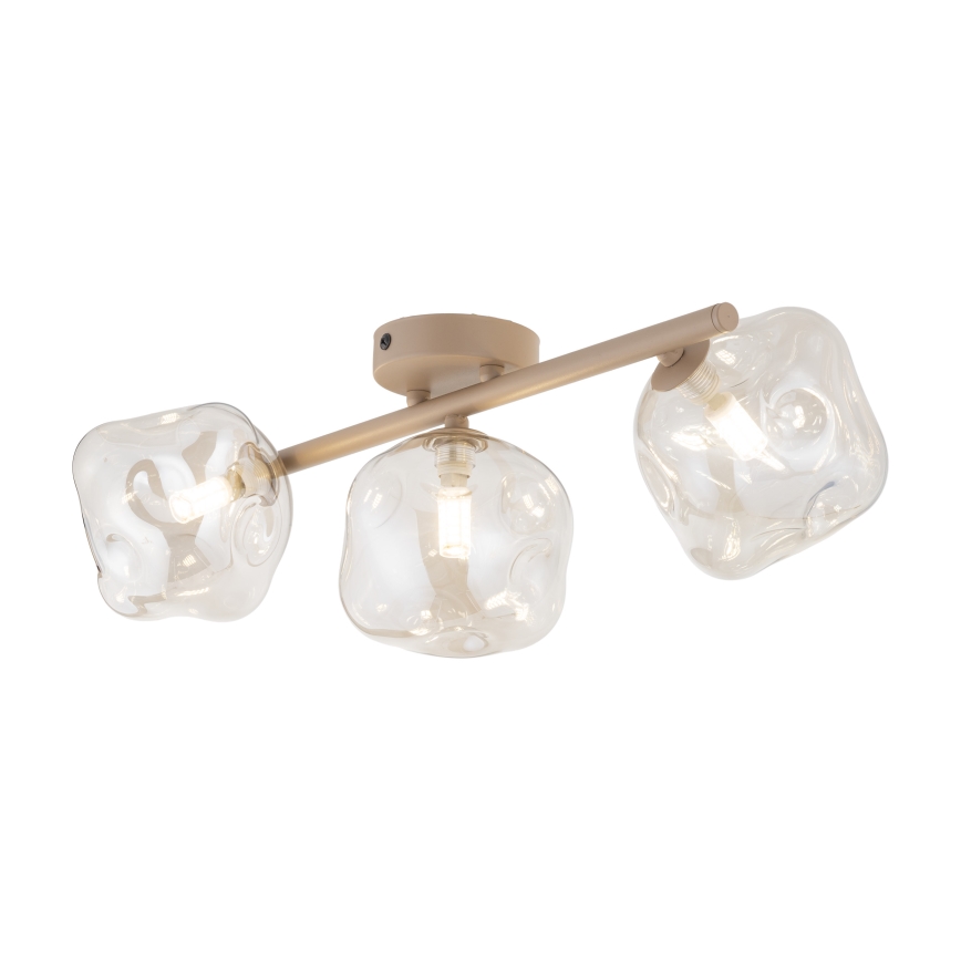 Brilagi - Opbouwkroonluchter VULCANO 3xG9/8W/230V beige/rookbeige