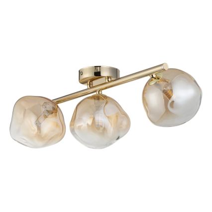 Brilagi - Opbouwkroonluchter VULCANO 3xG9/8W/230V goud/rookbeige