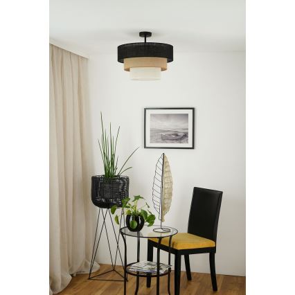 Brilagi - Opbouwlamp ASPEN LUNETA 1xE27/15W/230V Ø 45 cm zwart/beige/crème