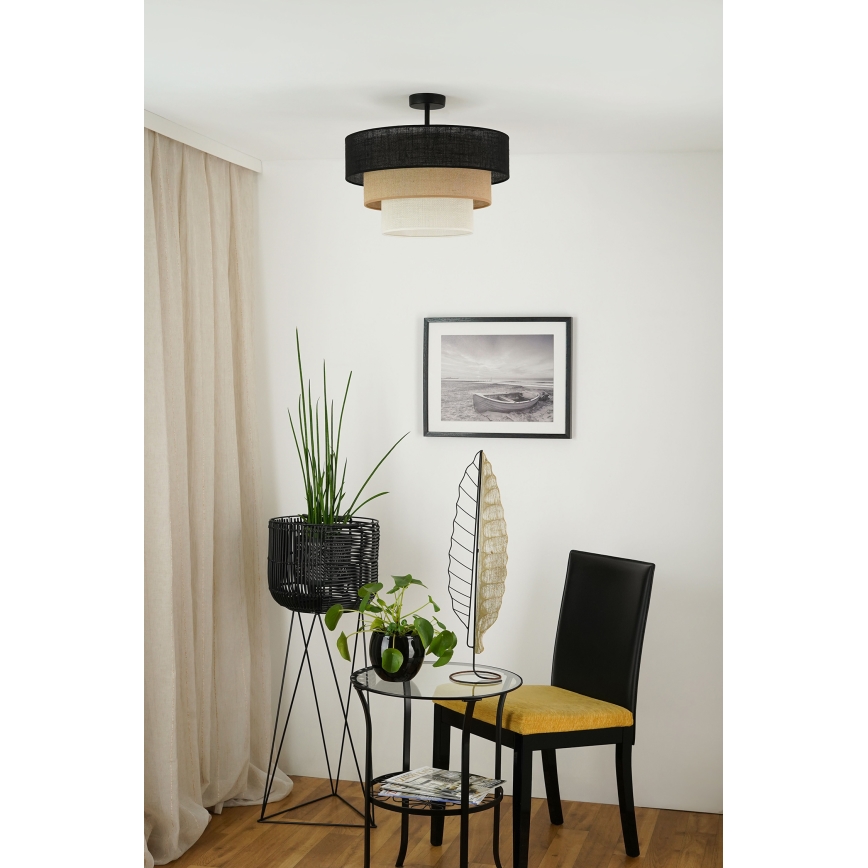 Brilagi - Opbouwlamp ASPEN LUNETA 1xE27/15W/230V Ø 45 cm zwart/beige/crème