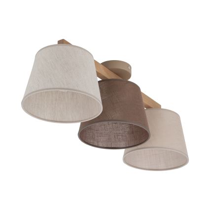 Brilagi - Opbouwlamp LATTE 3xE27/15W/230V grenen/mix