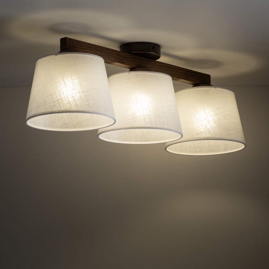 Brilagi - Opbouwlamp LATTE 3xE27/15W/230V grenen/wit