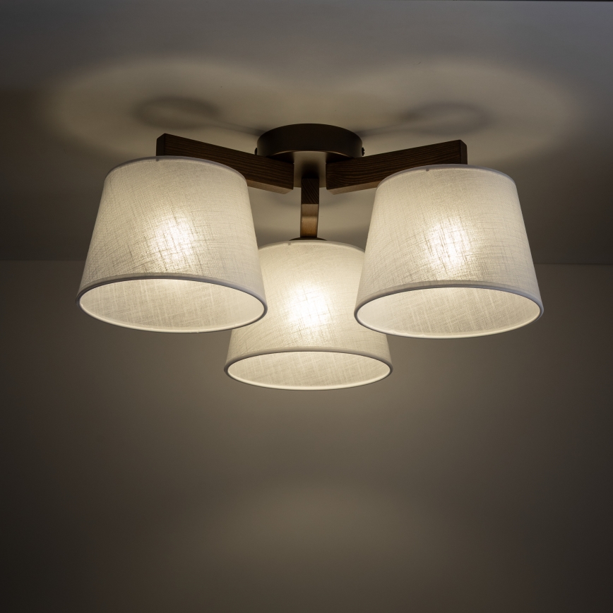 Brilagi - Opbouwlamp LATTE 3xE27/60W/230V grenen/beige
