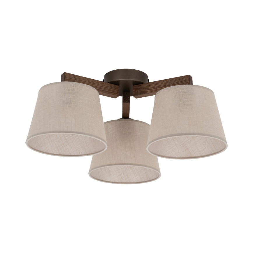 Brilagi - Opbouwlamp LATTE 3xE27/60W/230V grenen/beige