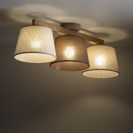 Brilagi - Opbouwlamp LATTE 3xE27/60W/230V grenen/mix