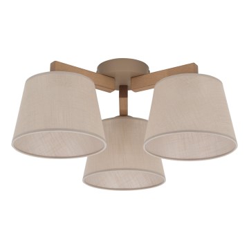 Brilagi - Opbouwlamp LATTE SABIA 3xE27/15W/230V grenen/beige