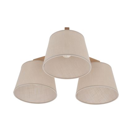 Brilagi - Opbouwlamp LATTE SABIA 3xE27/15W/230V grenen/beige