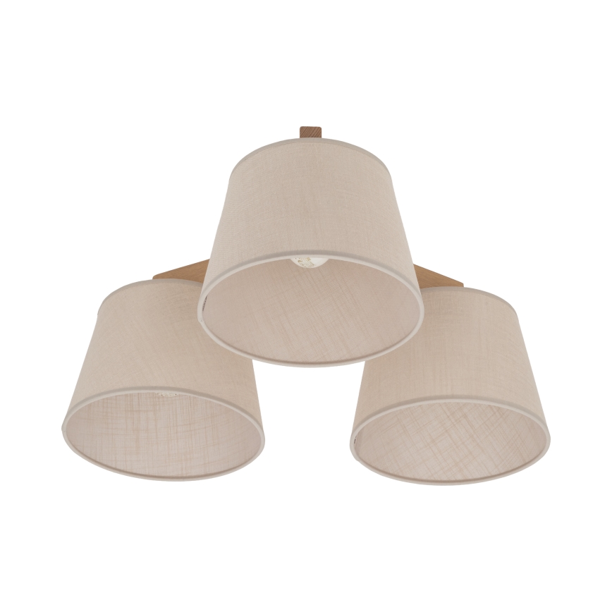 Brilagi - Opbouwlamp LATTE SABIA 3xE27/15W/230V grenen/beige