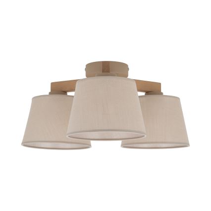 Brilagi - Opbouwlamp LATTE SABIA 3xE27/15W/230V grenen/beige