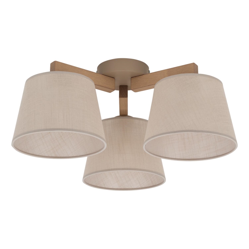 Brilagi - Opbouwlamp LATTE SABIA 3xE27/60W/230V grenen/beige