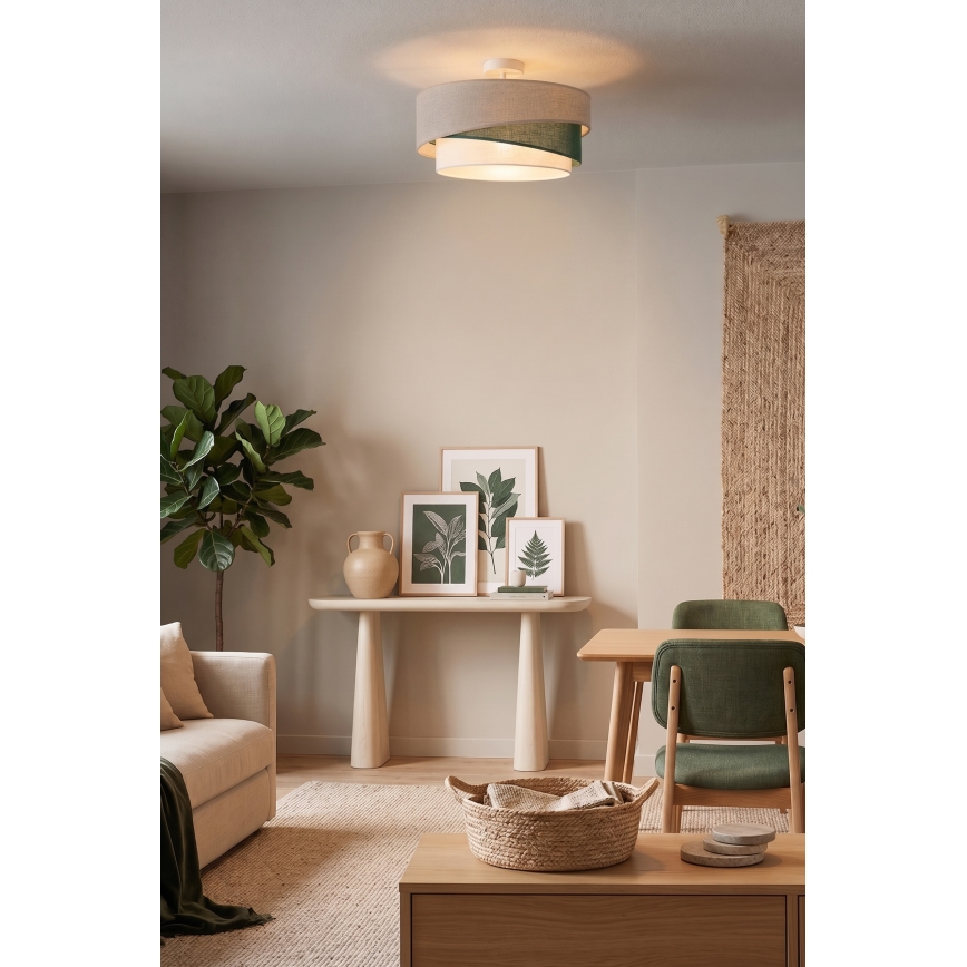 Brilagi - Opbouwplafondlamp ARROW 1xE27/60W/230V Ø 45 cm beige/groen/wit