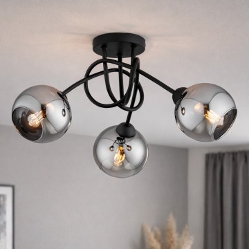 Brilagi - Opbouwplafondlamp DIOR 3xE27/60W/230V zwart/rookgrijs
