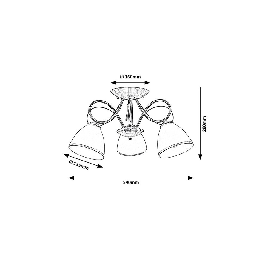 Brilagi - Opbouwplafondlamp FRED 3xE27/60W/230V Ø 59 cm brons