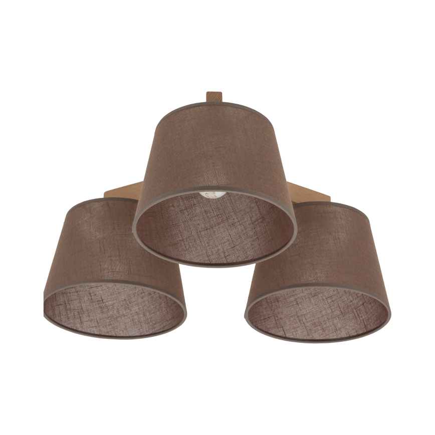 Brilagi - Opbouwplafondlamp LATTE SABIA 3xE27/15W/230V grenen/bruin