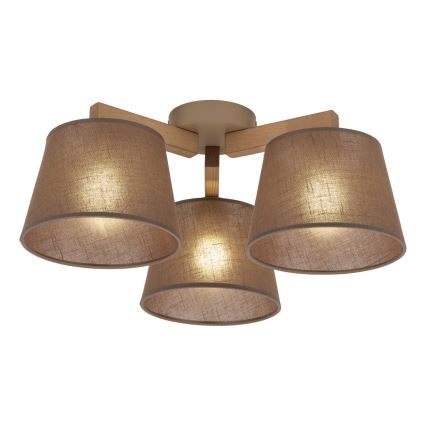 Brilagi - Opbouwplafondlamp LATTE SABIA 3xE27/15W/230V grenen/bruin