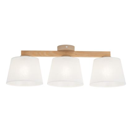 Brilagi - Opbouwplafondlamp LATTE SABIA 3xE27/15W/230V grenen/wit