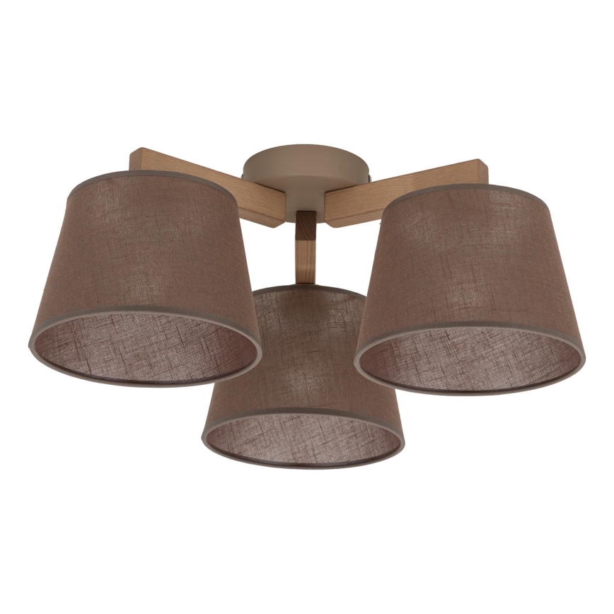 Brilagi - Opbouwplafondlamp LATTE SABIA 3xE27/60W/230V grenen/bruin