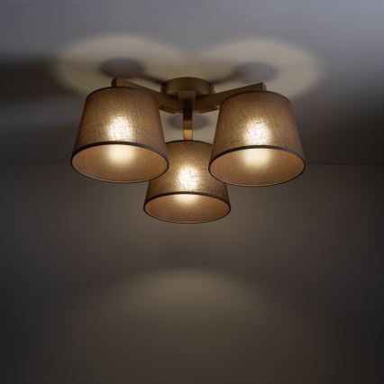 Brilagi - Opbouwplafondlamp LATTE SABIA 3xE27/60W/230V grenen/bruin