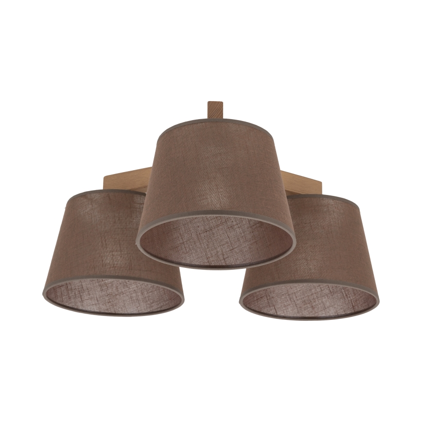 Brilagi - Opbouwplafondlamp LATTE SABIA 3xE27/60W/230V grenen/bruin