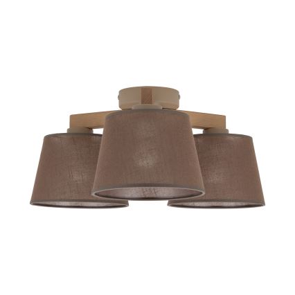 Brilagi - Opbouwplafondlamp LATTE SABIA 3xE27/60W/230V grenen/bruin