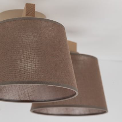Brilagi - Opbouwplafondlamp LATTE SABIA 3xE27/60W/230V grenen/bruin