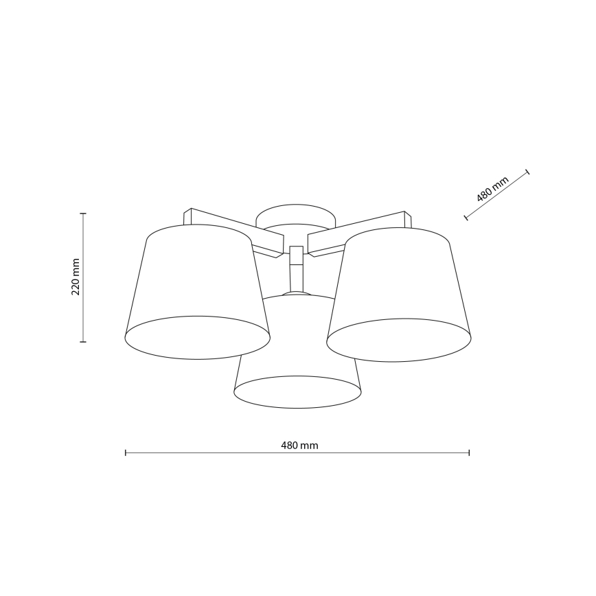 Brilagi - Opbouwplafondlamp LATTE SABIA 3xE27/60W/230V grenen/bruin