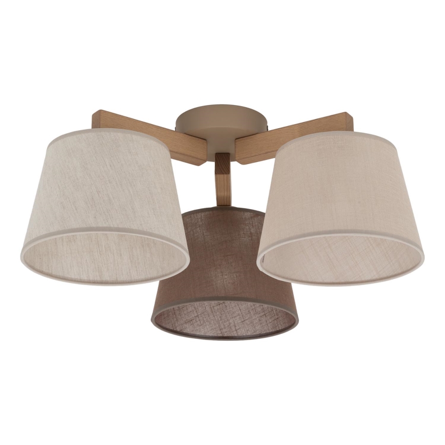 Brilagi - Opbouwplafondlamp LATTE SABIA 3xE27/60W/230V grenen/mix