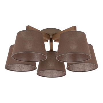 Brilagi - Opbouwplafondlamp LATTE SABIA 5xE27/15W/230V grenen/bruin