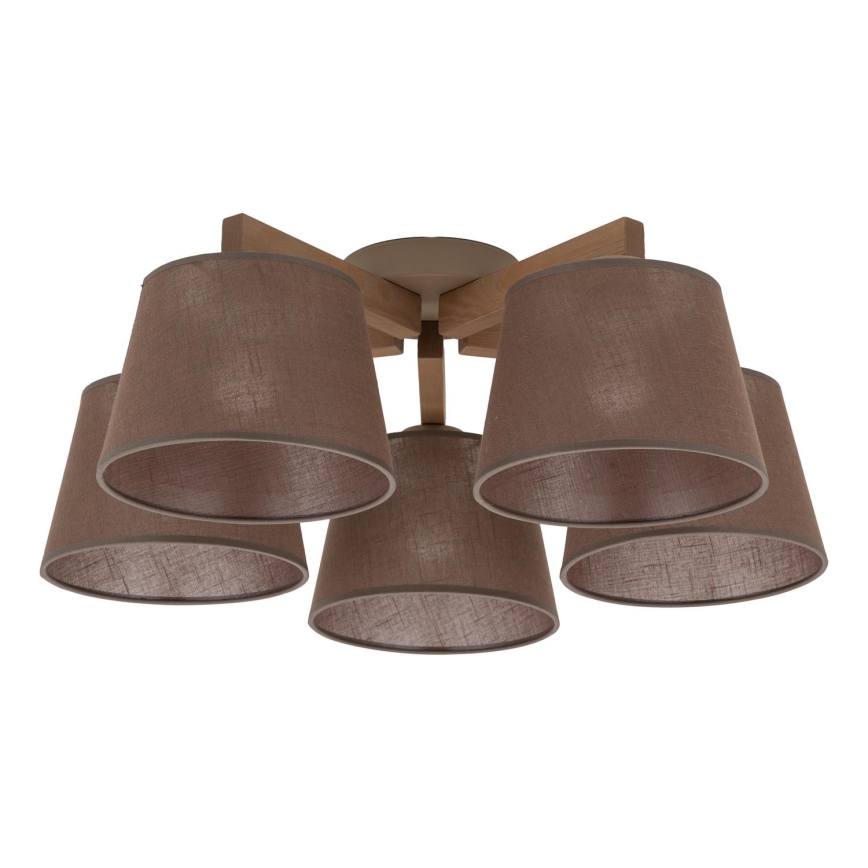 Brilagi - Opbouwplafondlamp LATTE SABIA 5xE27/15W/230V grenen/bruin