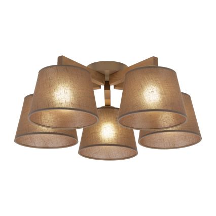 Brilagi - Opbouwplafondlamp LATTE SABIA 5xE27/15W/230V grenen/bruin