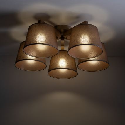 Brilagi - Opbouwplafondlamp LATTE SABIA 5xE27/60W/230V grenen/bruin