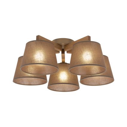 Brilagi - Opbouwplafondlamp LATTE SABIA 5xE27/60W/230V grenen/bruin