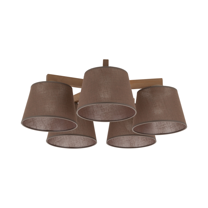 Brilagi - Opbouwplafondlamp LATTE SABIA 5xE27/60W/230V grenen/bruin