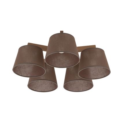 Brilagi - Opbouwplafondlamp LATTE SABIA 5xE27/60W/230V grenen/bruin