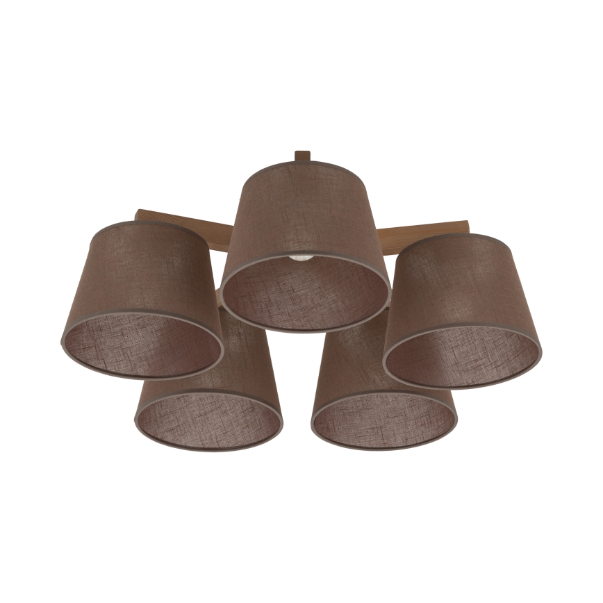 Brilagi - Opbouwplafondlamp LATTE SABIA 5xE27/60W/230V grenen/bruin