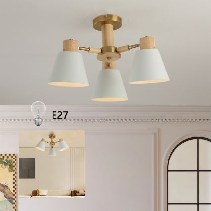 Brilagi - Opbouwplafondlamp LUND WOOD 3xE27/40W/230V Ø 50 cm hout