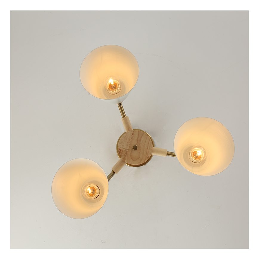 Brilagi - Opbouwplafondlamp LUND WOOD 3xE27/40W/230V Ø 50 cm hout