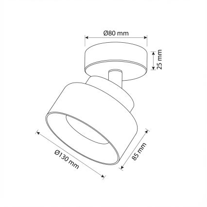 Brilagi - Opbouwspot AURA LUX 1xGX53/30W/230V Ø 13 cm zwart/gerookt glas