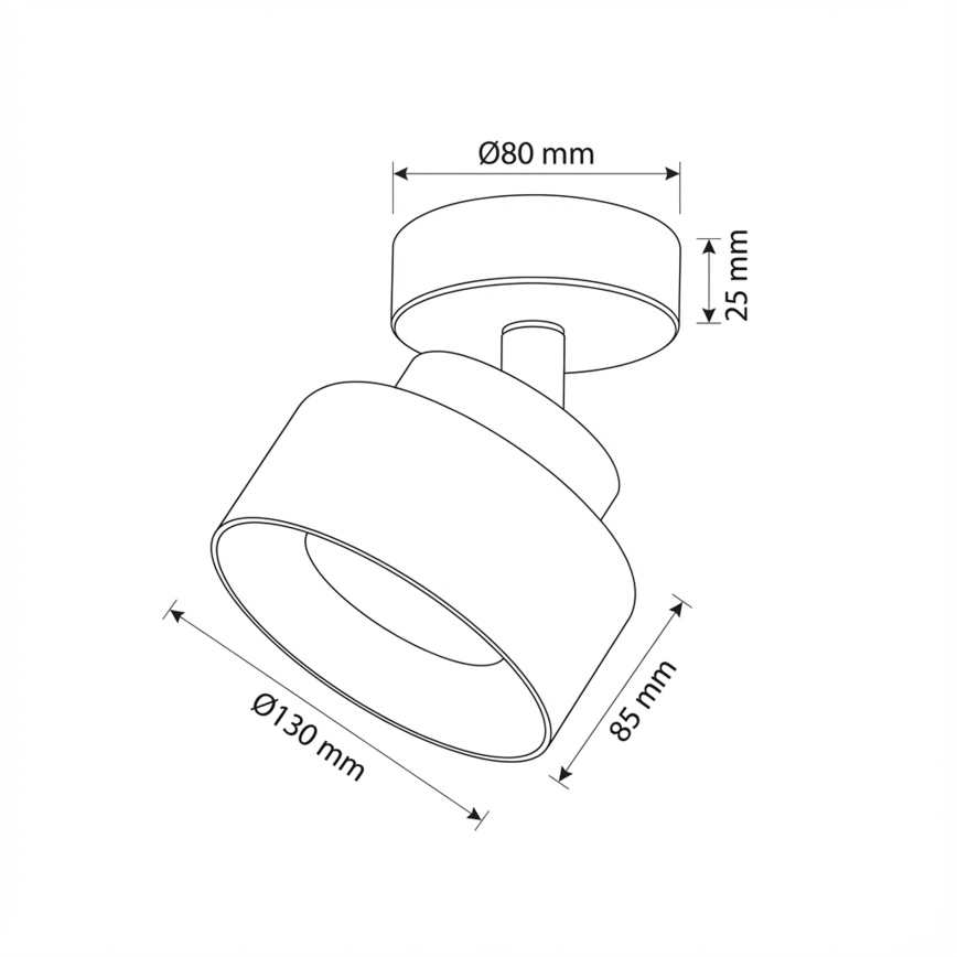 Brilagi - Opbouwspot AURA LUX 1xGX53/30W/230V Ø 13 cm zwart/gerookt glas