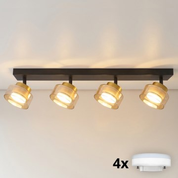 Brilagi - Opbouwspot AURA LUX 4xGX53/30W/230V zwart/goud