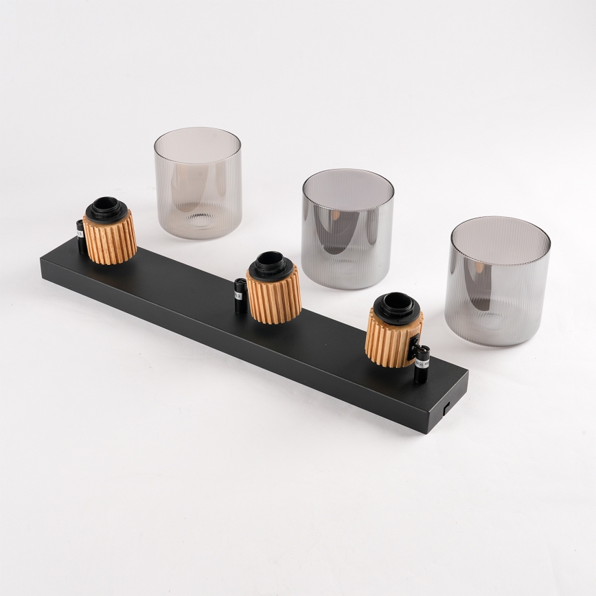 Brilagi - Opbouwspot HYGGE 3xE14/15W/230V zwart/rookglas