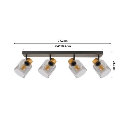 Brilagi - Opbouwspot HYGGE 3xE14/15W/230V zwart/rookglas