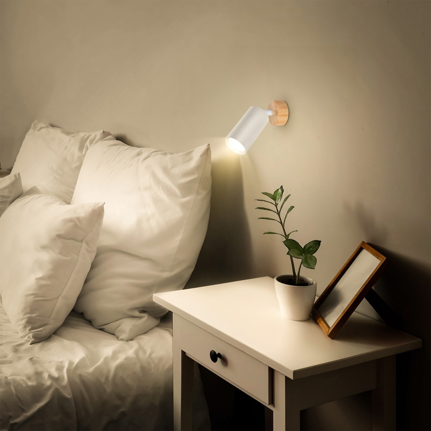 Brilagi - Opbouwspot SELE 1xGU10/30W/230V wit/eiken decor