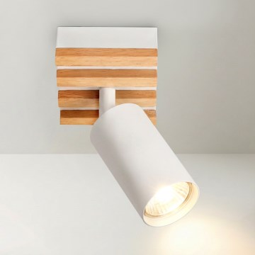 Brilagi - Opbouwspot SELE WOOD 1xGU10/30W/230V wit/hout